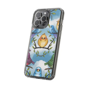 Stylish Clear Case with Birds - Slim Form Supports Wireless Charging - Mobile Phone Cases