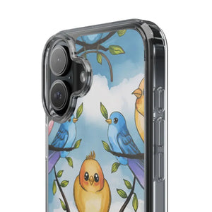 Stylish Clear Case with Birds - Slim Form Supports Wireless Charging - Mobile Phone Cases