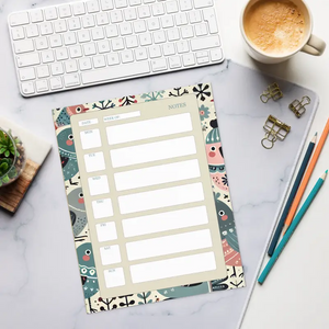 Daily Planner Boost Trees Whimsical Bird Design - Dipaliz - Notepads