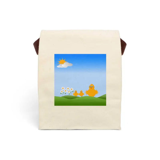 Birds in Paradise Canvas Lunch Bag: Style Meets Durability - 8’’ x 12.5’’ 5.5’’ / Natural Bags