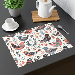 Jolly Birds Pattern Placemats - Double-sided Dining Style - Dipaliz - 18’’ × 14’’