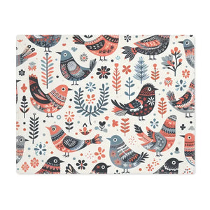 Jolly Birds Pattern Placemats - Double-sided Dining Style - Dipaliz - 18’’ × 14’’