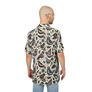 Vibrant Birds Unisex Hawaiian Button-down Tropical Shirt - Dipaliz - Shirts