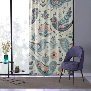 Birds Pattern Window Curtains Bring Nature Indoors - Dipaliz - Sheer / White / 50’’ × 84’’