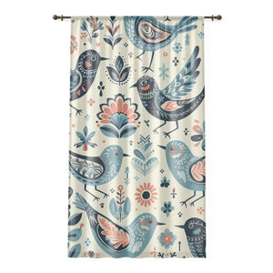 Birds Pattern Window Curtains – Nature Polyester - Dipaliz
