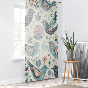 Birds Pattern Window Curtains – Nature Polyester - Dipaliz