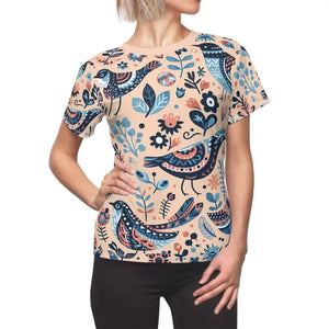Birds Pattern Sew Tee Soaring Style Artistic Top - Dipaliz - Xs / White Stitching / 4 Oz. - T-shirts