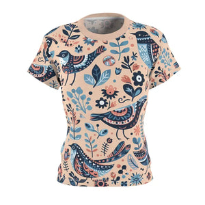 Birds Pattern Sew Tee Soaring Style Artistic Top - Dipaliz - T-shirts