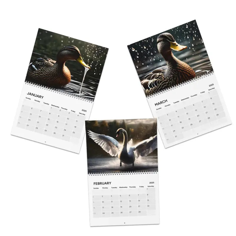 Birds Splashing 2025 Wall Calendar: Dive Into Fashion Trends - 10.8’’ x 8.4’’ / Semi Glossy Calendar