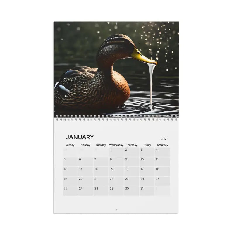 Birds Splashing 2025 Wall Calendar: Dive Into Fashion Trends - 10.8’’ x 8.4’’ / Semi Glossy Calendar