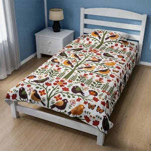 Tree Blanket - Cozy Birds Plush Velveteen - Dipaliz - 60’’ × 80’’ - Blankets
