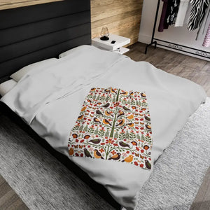 Tree Blanket - Cozy Birds Plush Velveteen - Dipaliz - Blankets