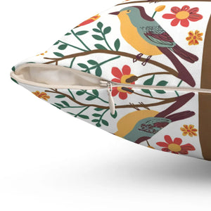 Birds on a Tree Throw Pillow – Polyester - Dipaliz - Pillows
