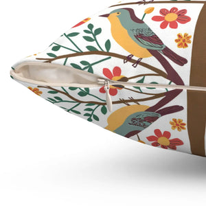 Birds on a Tree Throw Pillow – Polyester - Dipaliz - Pillows