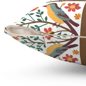 Birds on a Tree Throw Pillow – Polyester - Dipaliz - Pillows