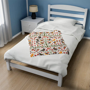 Tree Blanket – Cozy Birds Velveteen - Dipaliz - Blankets