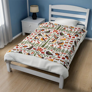 Tree Blanket – Cozy Birds Velveteen - Dipaliz - Blankets