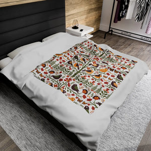 Tree Blanket – Cozy Birds Velveteen - Dipaliz - Blankets