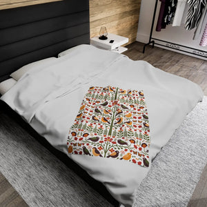 Tree Blanket – Cozy Birds Velveteen - Dipaliz - Blankets