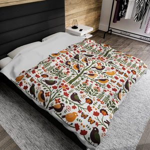 Tree Blanket – Cozy Birds Velveteen - Dipaliz - Blankets