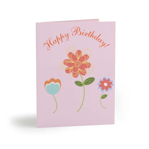 Happy Birthday Greeting Cards with Matching White Envelopes - Dipaliz - 16 Pcs / Matte / 4.25” x 5.5” - & Note