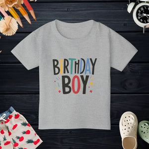 Birthday Boy Cotton Jersey Tee - Toddler Comfort Style - Dipaliz - Sport Grey / 2t - T-shirts