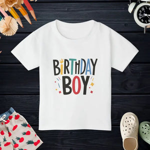 Birthday Boy Cotton Jersey Tee - Toddler Comfort Style - Dipaliz - White / 2t - T-shirts