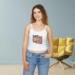 Bit Moody Today Spaghetti Strap Tank Top - Mood Statement - Dipaliz - Solid White Blend / Xs - Tops