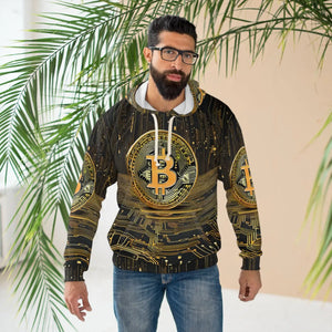 Bitcoin Aop Unisex Pullover Hoodie - Hoodies