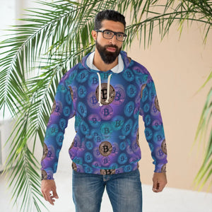 Gold Circuitry Unisex Pullover Hoodie - Stylish Bitcoin Design - Dipaliz - Hoodies