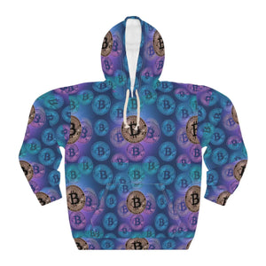 Gold Circuitry Unisex Pullover Hoodie - Stylish Bitcoin Design - Dipaliz - Hoodies