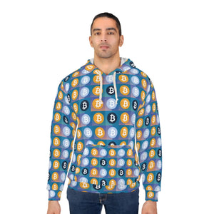 Bitcoin Blue Unisex Pullover Hoodie - Urban Buzz Print - Dipaliz - Hoodies