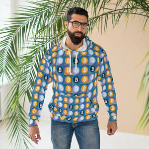 Bitcoin Blue Unisex Pullover Hoodie - Urban Buzz Print - Dipaliz - Hoodies