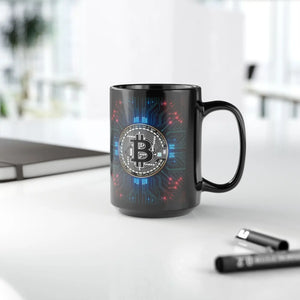 Bold Bitcoin Circuit Black Mug Ceramic Tech Gift - Dipaliz - Mugs
