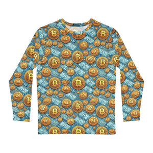 Bitcoin Fashion Men’s Long Sleeve Aop Shirt - Dipaliz - T-shirts