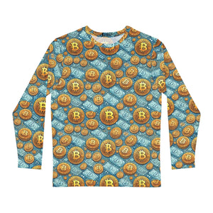 Bitcoin Fashion Men’s Long Sleeve Aop Shirt - Dipaliz - T-shirts - Xs