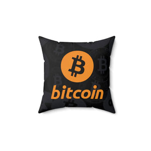 Bitcoin Spun Polyester Pillow – Crypto Decor - Dipaliz - Throw Pillows