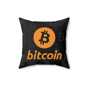Bitcoin Spun Polyester Pillow – Crypto Decor - Dipaliz - Throw Pillows
