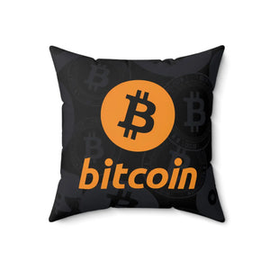 Bitcoin Spun Polyester Pillow – Crypto Decor - Dipaliz - Throw Pillows