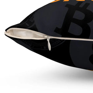 Bitcoin Crypto Spun Polyester Pillow - Modern Digital Decor - Dipaliz - Throw Pillows