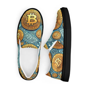 Trendy Bitcoin Slip-on Canvas Shoes - Rubber Outsoles - Dipaliz - Sneakers