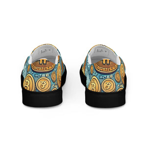 Trendy Bitcoin Slip-on Canvas Shoes - Rubber Outsoles - Dipaliz - Sneakers