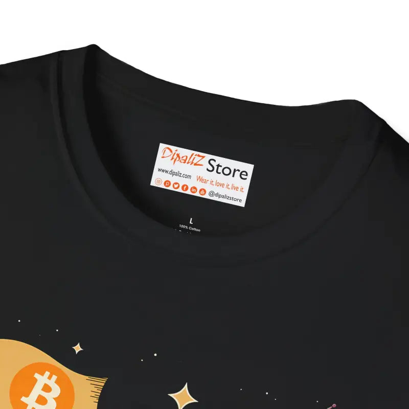 Bitcoin Flag on the Moon Unisex Softstyle Tee - T-shirt