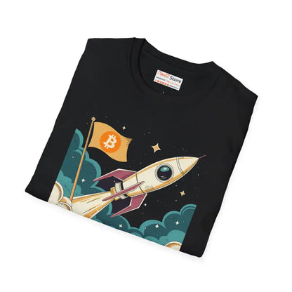 Bitcoin Flag on the Moon Unisex Softstyle Tee - T-shirt