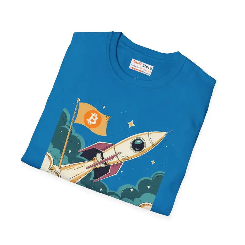 Bitcoin Flag on the Moon Unisex Softstyle Tee - T-shirt