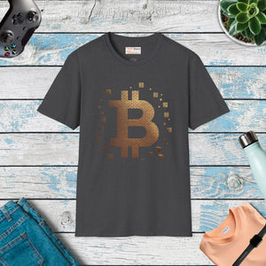 Luxury Bitcoin Gold Cotton Tee - Softstyle Unisex - Dipaliz - T-shirts - s