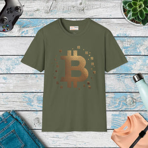 Luxury Bitcoin Gold Cotton Tee - Softstyle Unisex - Dipaliz - T-shirts - s