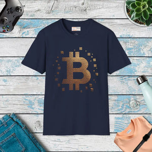 Bitcoin Gold Luxury Fashion Tee - Exclusive Dipaliz Softstyle Unisex - Navy / s - T-shirts