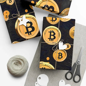 Bitcoin Lover Gift Wrap Papers Bold Crypto Design - Dipaliz - 30’’ x 20’’ / Matte - Wrapping Paper