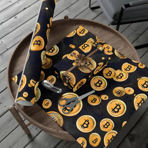 Bitcoin Lover Gift Wrap Papers Bold Crypto Design - Dipaliz - Wrapping Paper